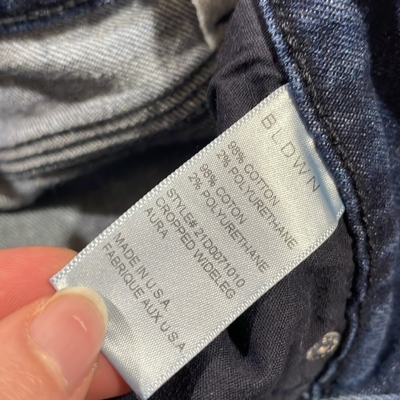 BLDWN High Waisted Cropped Wide Leg Pleated Jeans Aura - Picture 5 of 11